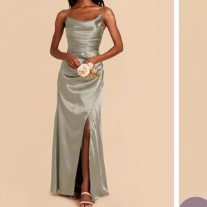 Birdy Grey Lydia dress shiny satin moss green. Size xs